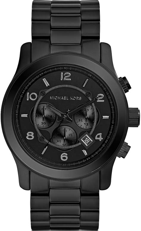 men with black michael kors watch on photo|Michael Kors oversized runway watch.